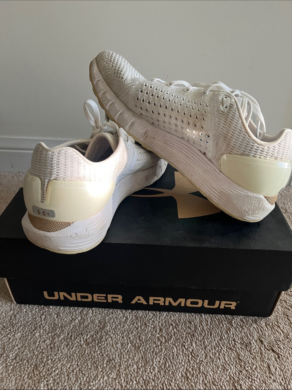 Under Armour HOVR Off-White Knit Athletic Sneakers